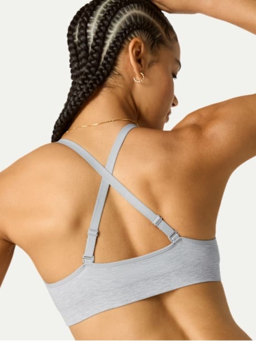 Bombas Women's Heather Gray Wireless Seamless Triangle Bralette - Medium/Large - Picture 3 of 9